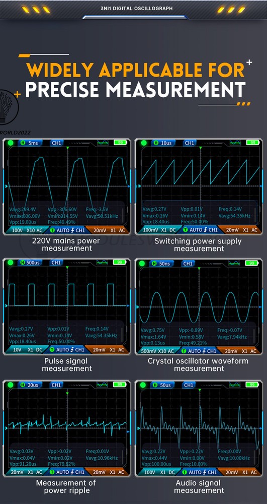 FNIRSI 2C23T Handheld Digital Oscilloscope Multimeter+Function Signal Generator