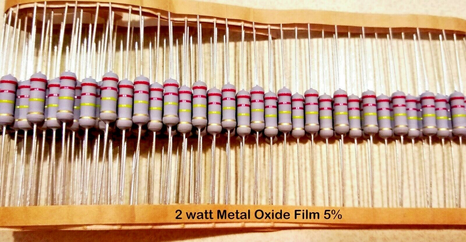 5 PCS 2Watt Metal Oxide Film Resistors 2W Resistor 5% YOU CHOOSE VALUE