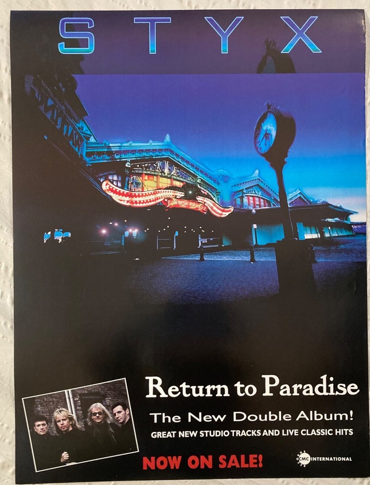 Styx 1997 Two-Sided Promo Poster Return To Paradise E