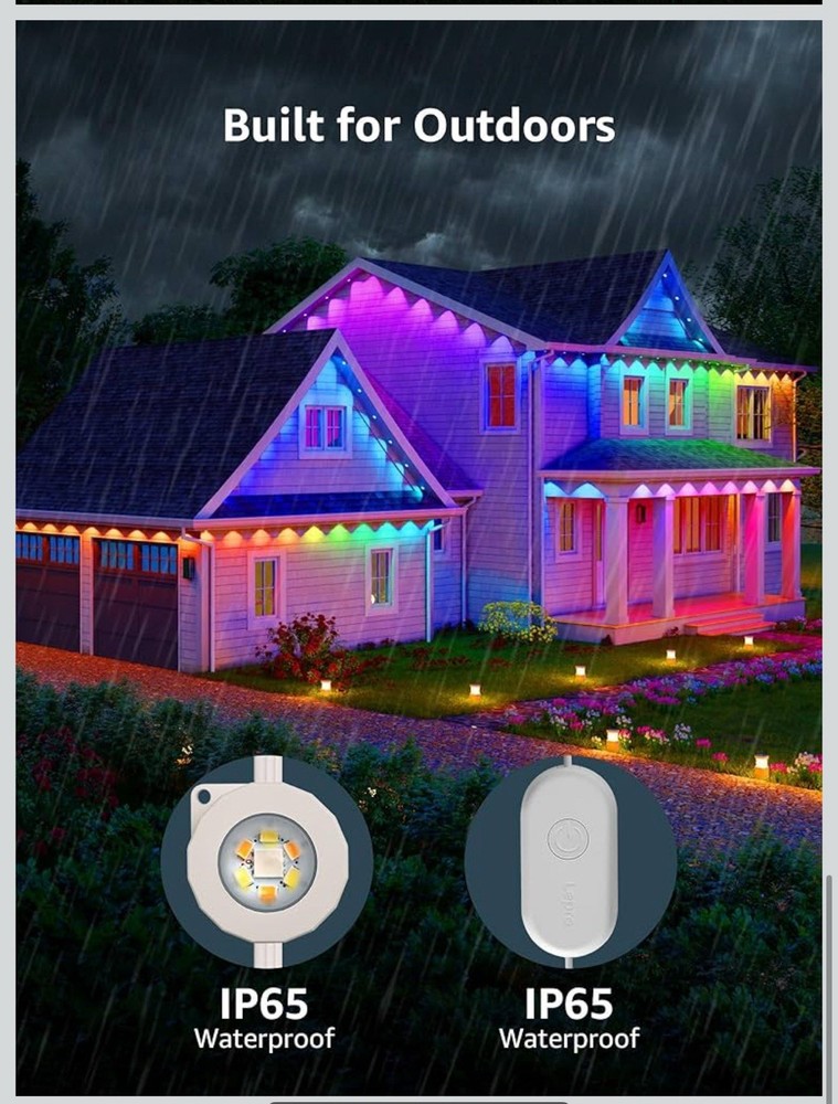 Permanet Outdoor Lights, 100ft