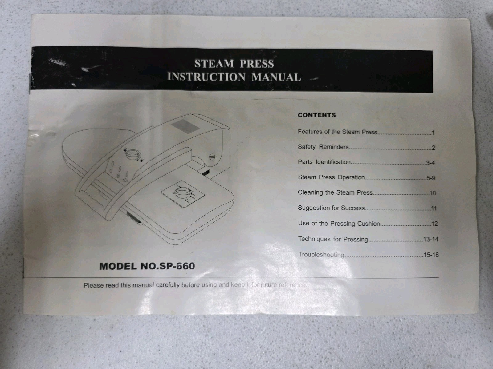 Steam Press SP-660 Professional Steam Fabric Press Machine