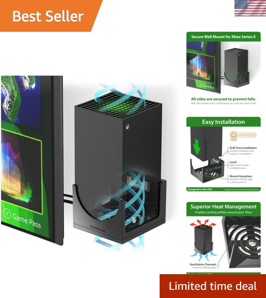 All-Side Secure Wall Mount for Xbox Series X - Effortless Installation & Access