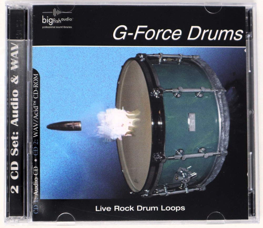 Big Fish Audio G-Force Drums Sample Library/Sound Library/Sampling Double CD