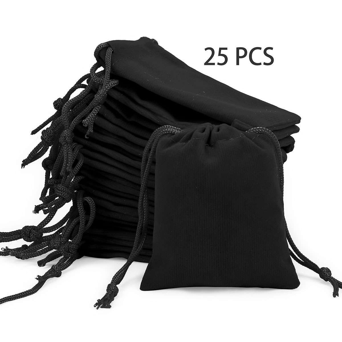 25/50Pcs Velvet Drawstring Gift Pouches Ring Jewelry Bag 2.8*3.5in/3.9*5.9in
