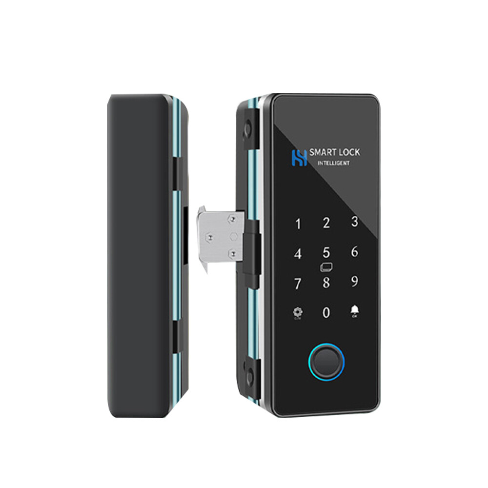 For Digital Glass Door Lock Bluetooth Fingerprint Keyless Smart Phone Access
