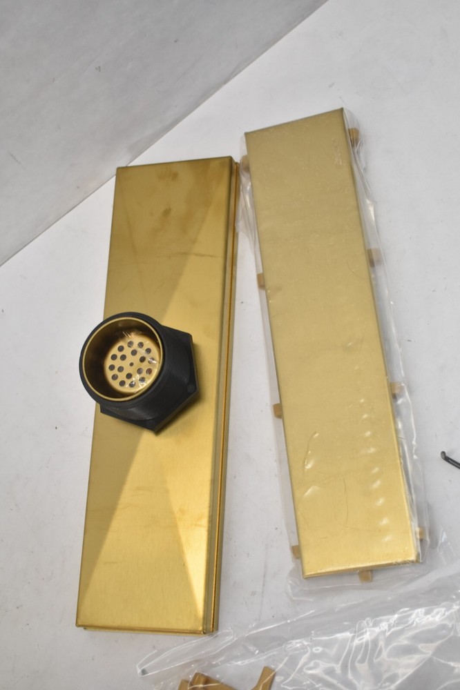 Neodrain Plain Edge Linear Drain Brass Finish Rectangular Drain Body Channel