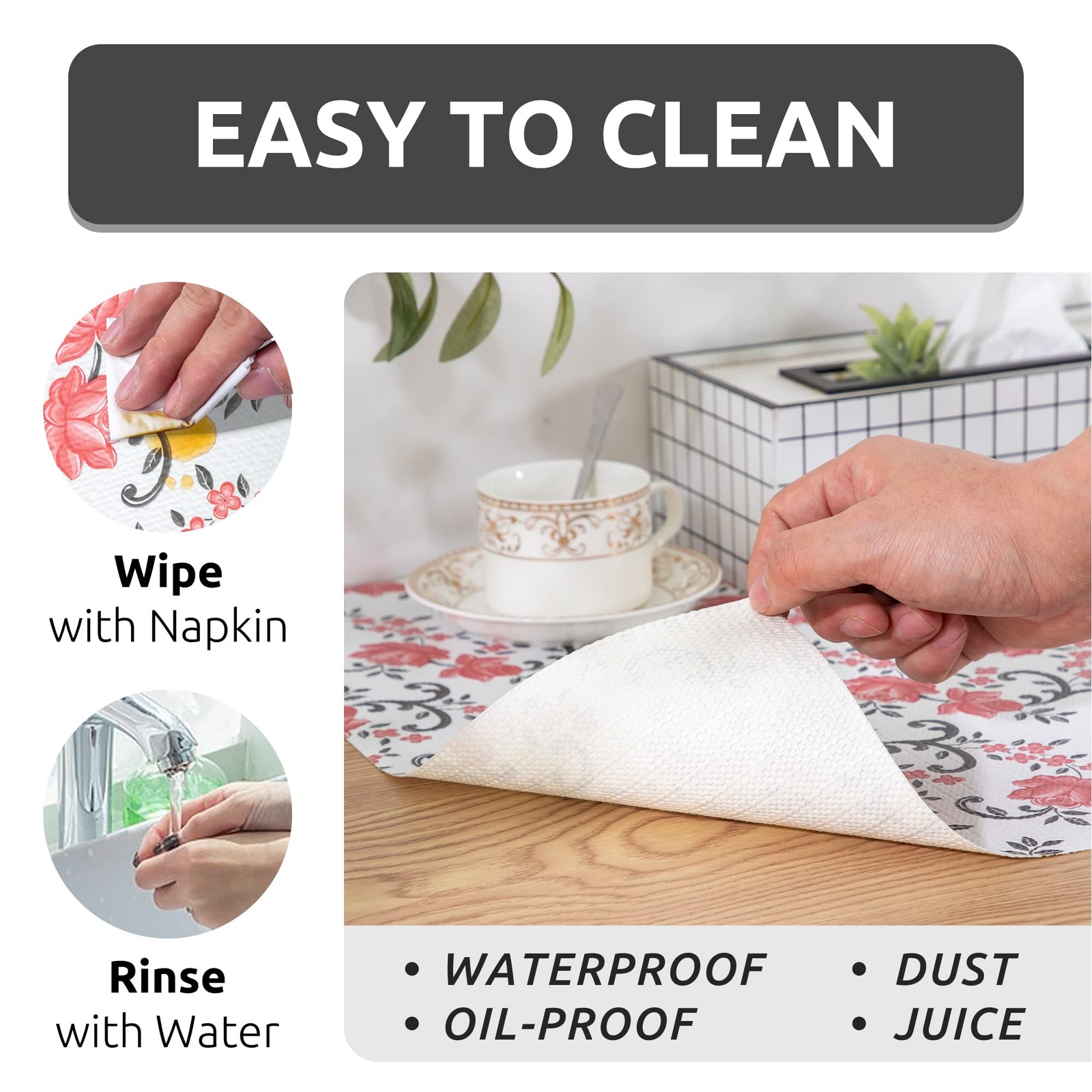 12X120 Inch Shelf Liner for Kitchen Cabinets, PVC Drawer Liner for Dresser No...