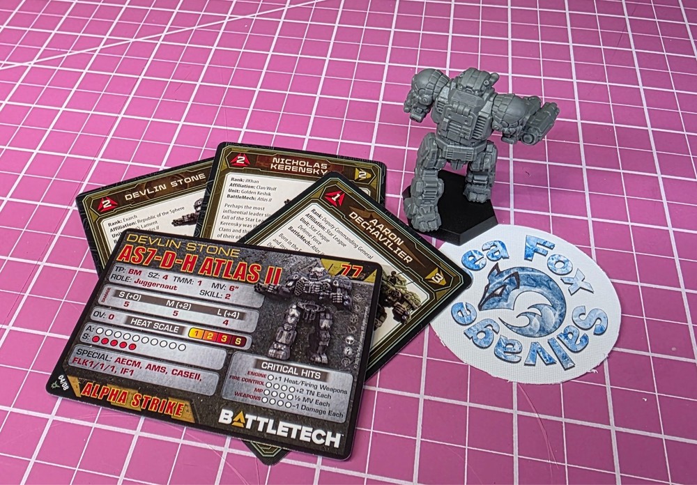 BattleTech Atlas II Mech -- Star League Command Lance + Cards