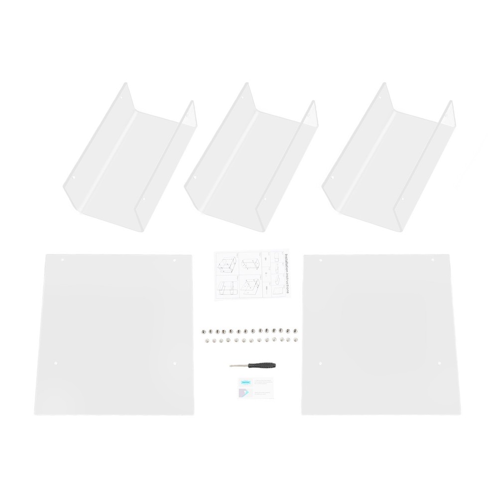 Side Table, Narrow End Table for Small Spaces, 3-tier Clear Acrylic Side Table