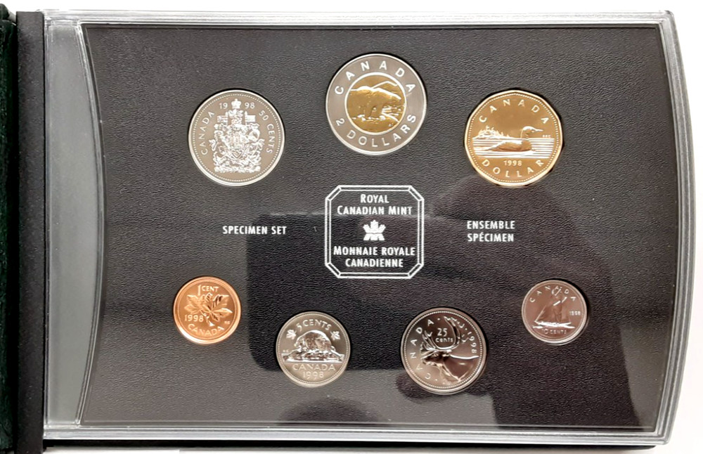 1998 Canada Specimen 7 Coin Set in RCM Case w/COA
