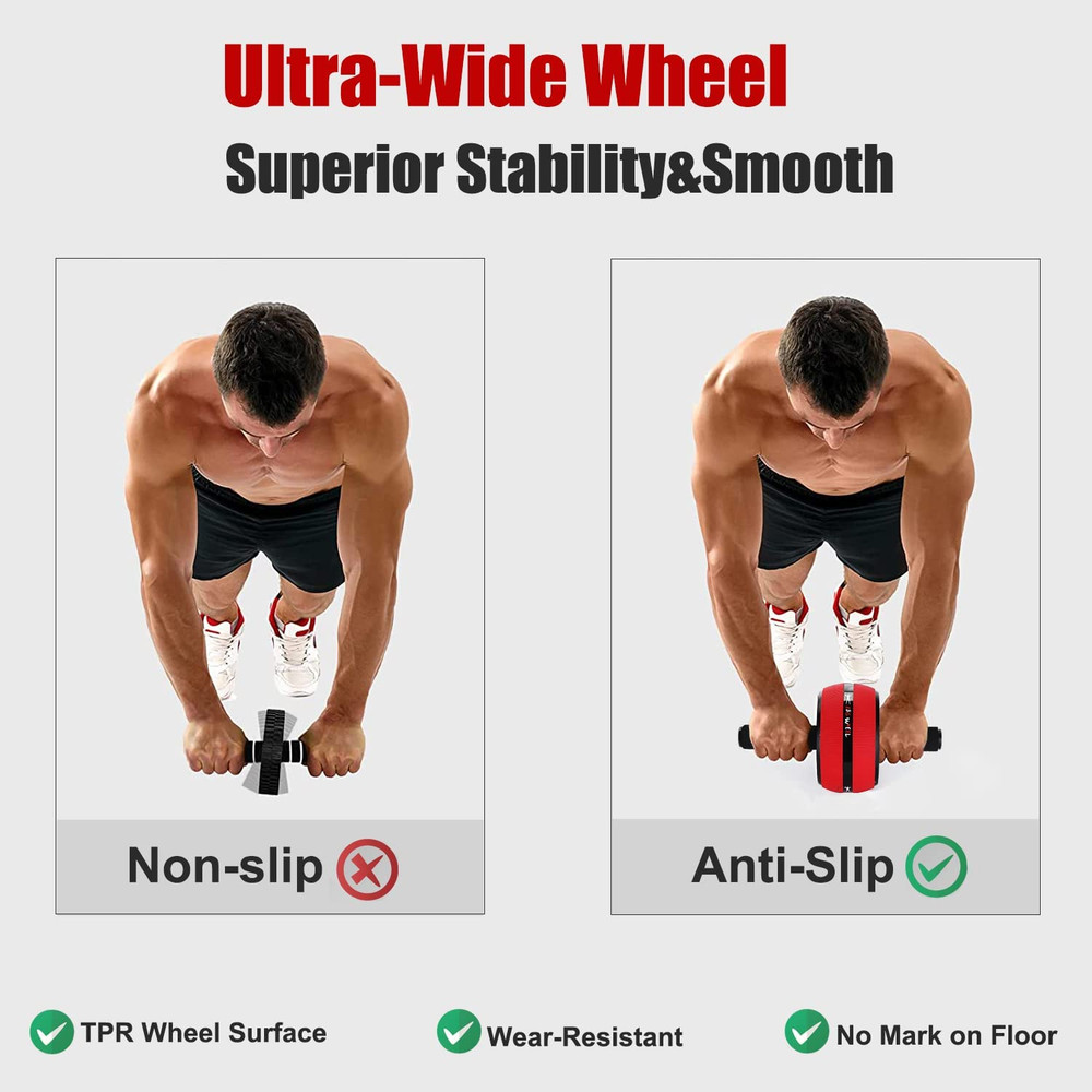 Ab Roller Wheel, Abs Workout Equipment for Abdominal & Core Strength Training, E