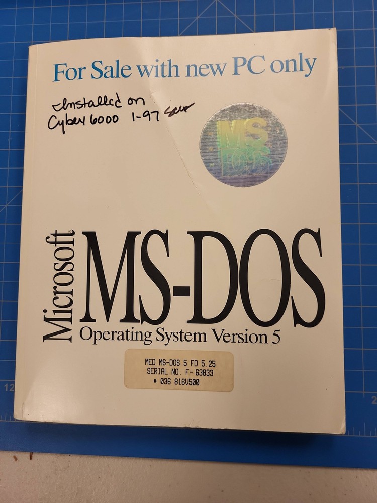 Microsoft MS-DOS Operating System Version 5 Manual Vintage Computer