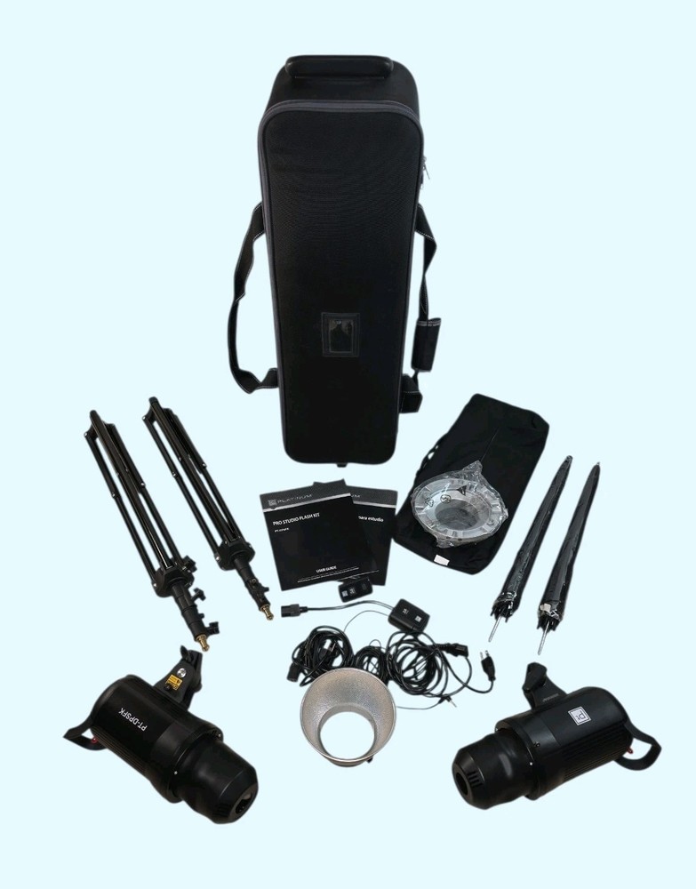 Platinum Pro Studio Flash Kit PT-DPSFK w/2X Stands, Softbox, Reflector Great Con