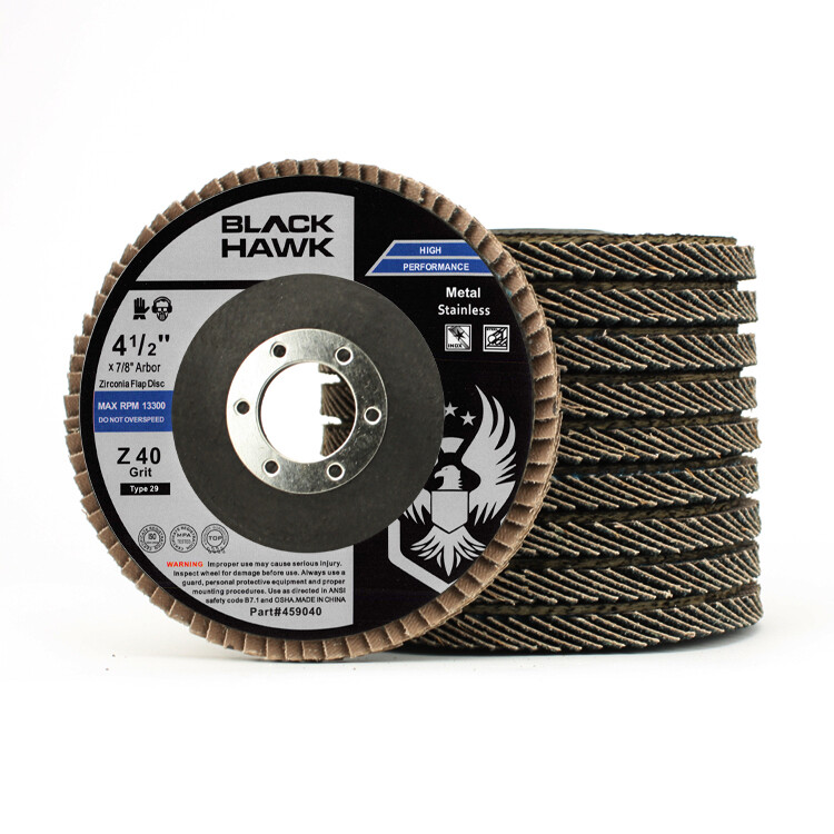 4-1/2" x 7/8" Black Hawk Zirconia Flap Discs T29 4.5" Sanding & Grinding Wheels