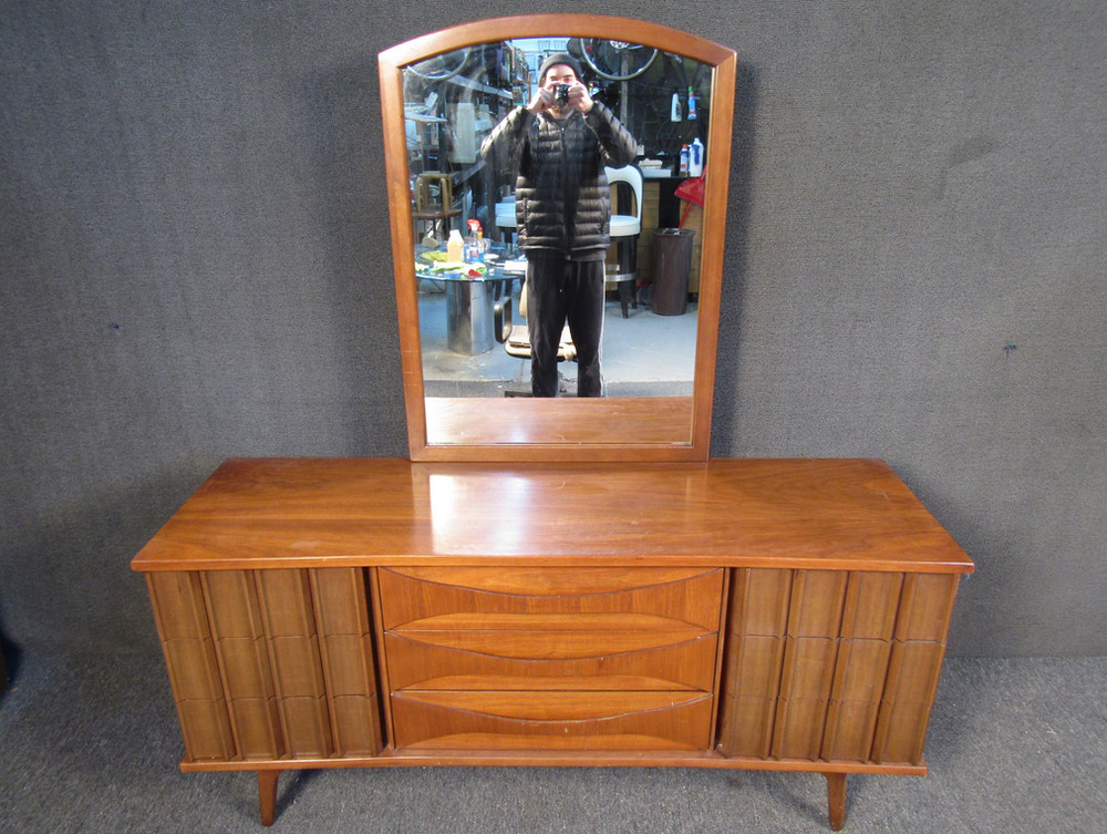 Mid-Century Walnut Sideboard w\ Mirror