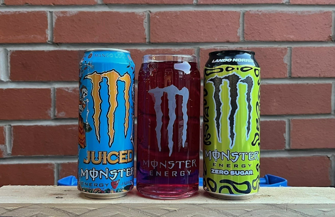 ENGRAVED MONSTER ENERGY Can shaped Glass 500ml NEW