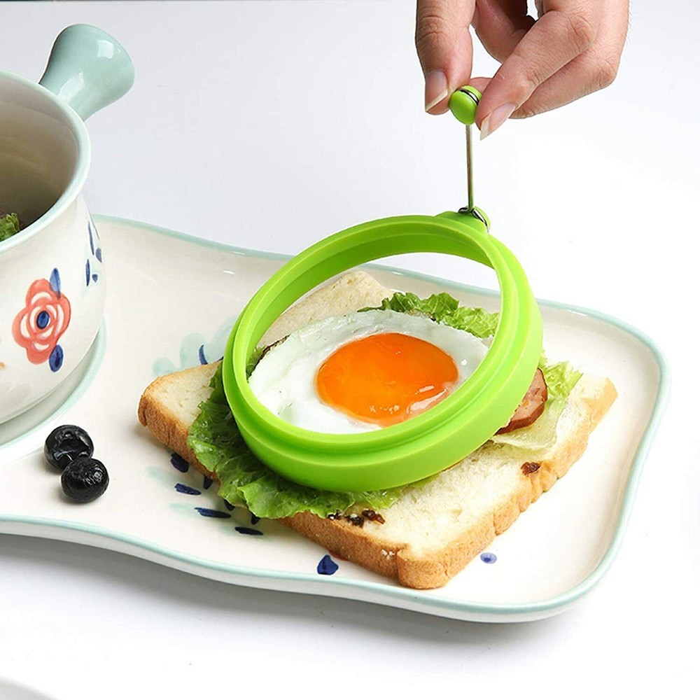 4PCS Silicone Egg Fried Mold Ring Pancake Maker Convenient Kitchen Cooking Tool