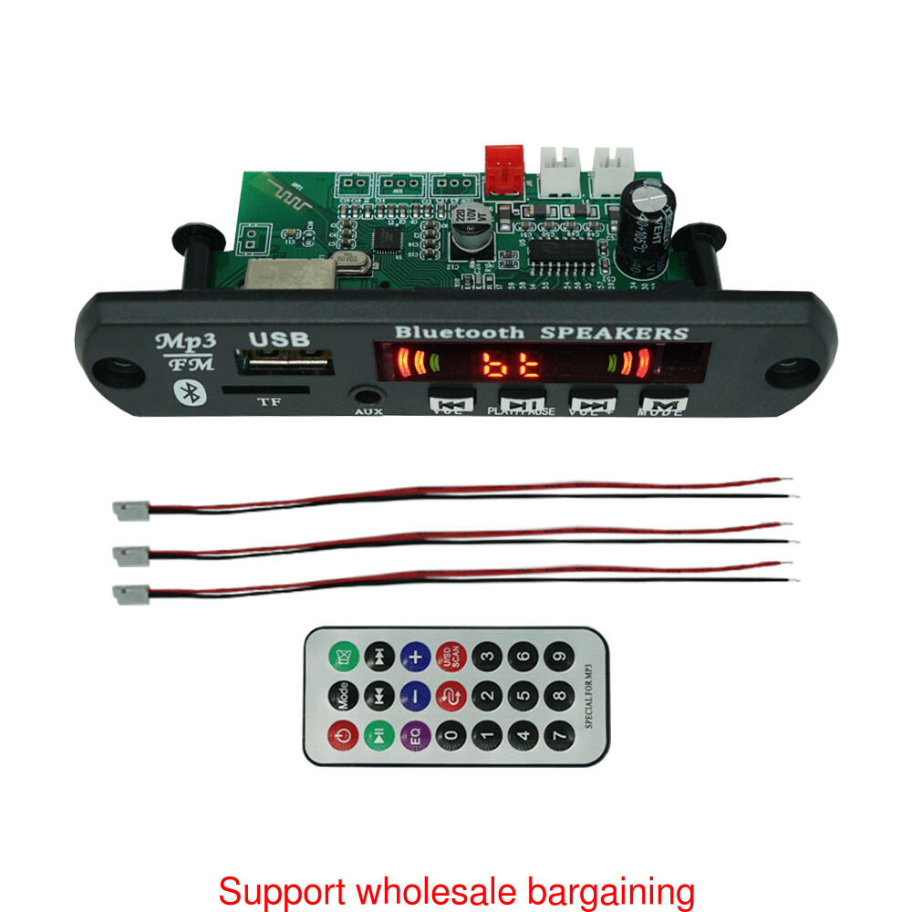 Wireless 12V WMA 2*15W Amplifier MP3 Decoder Board Audio Module USB TF Radio