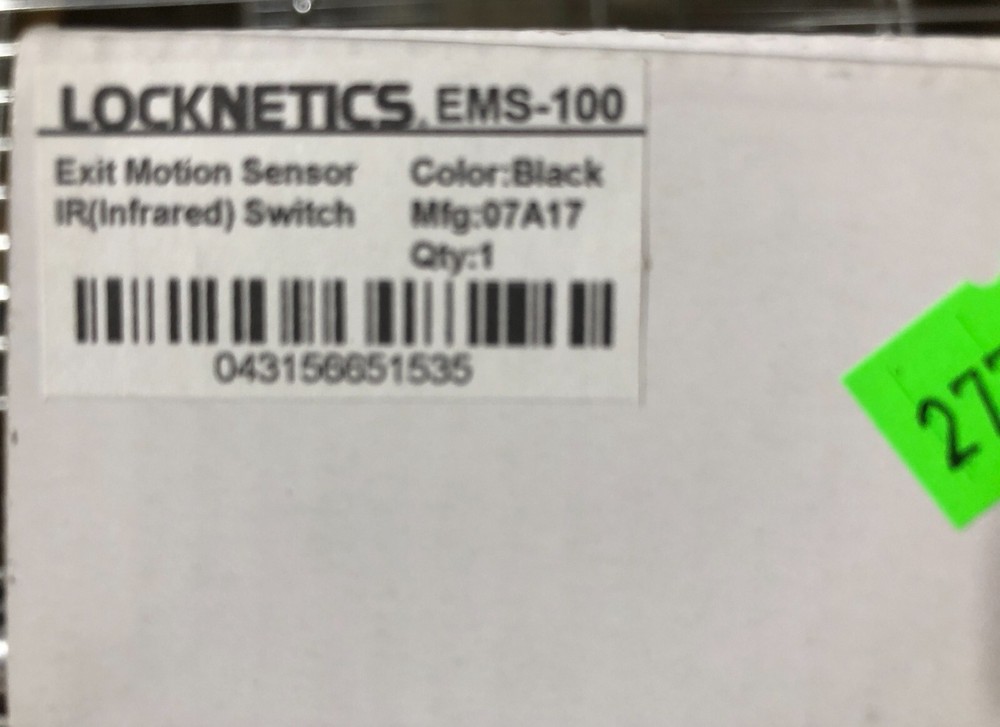 LOCKNETICS, EMS-100 EXIT MOTION SENSOR - Black- Sealed