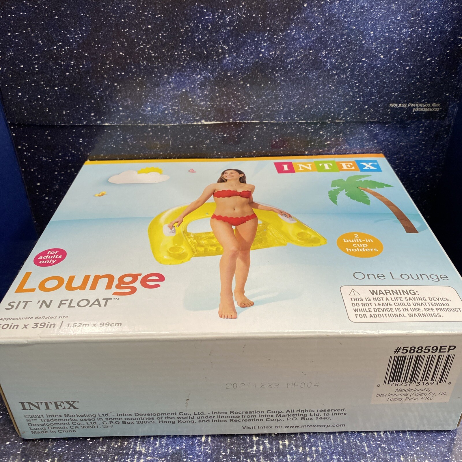 INTEX Sit 'N Float Inflatable Floating Swimming Pool Adult Lounge Chair