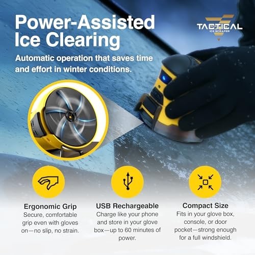 Electric Ice Scraper for Car Windshield - Cordless Motorized Snow Remover Tool