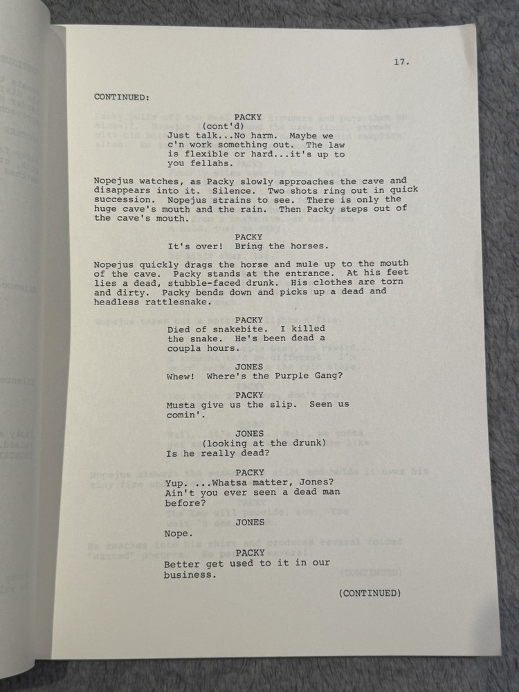 "COLONEL PACKY" by Larry Hankin SCRIPT SCREENPLAY