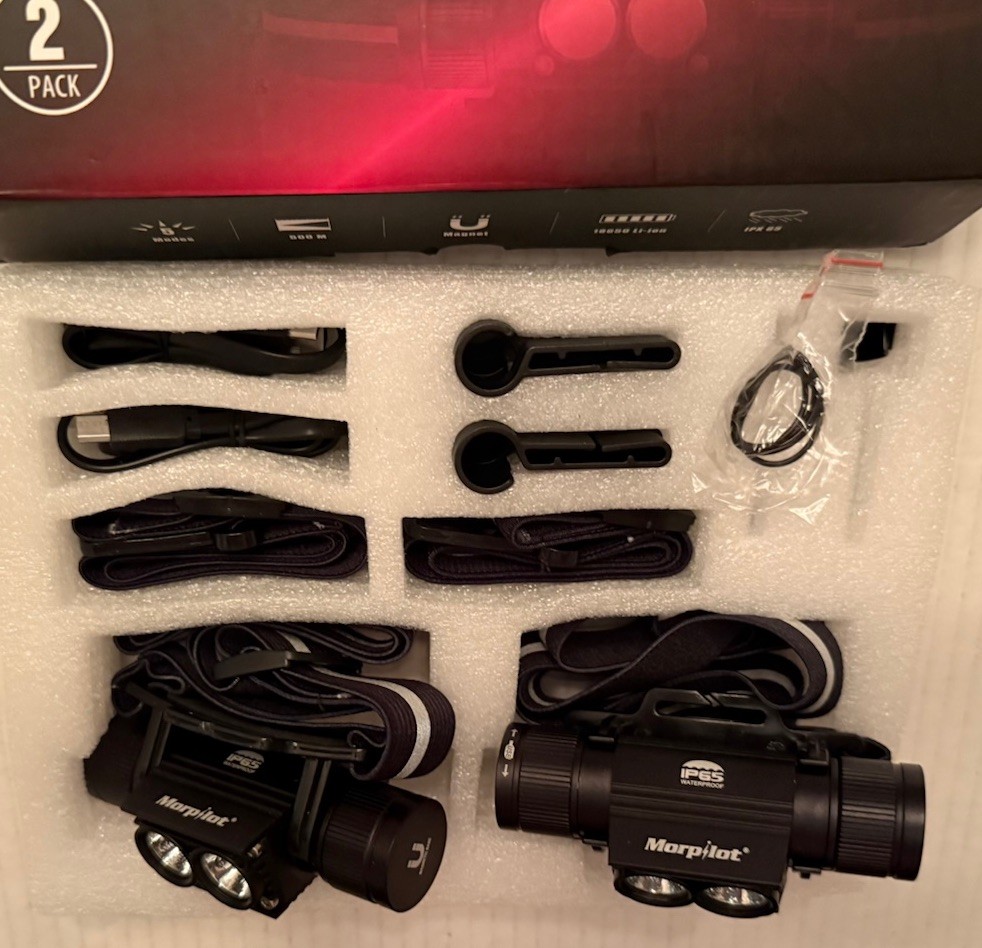 LED Headlamp Rechargeable 2-Pack