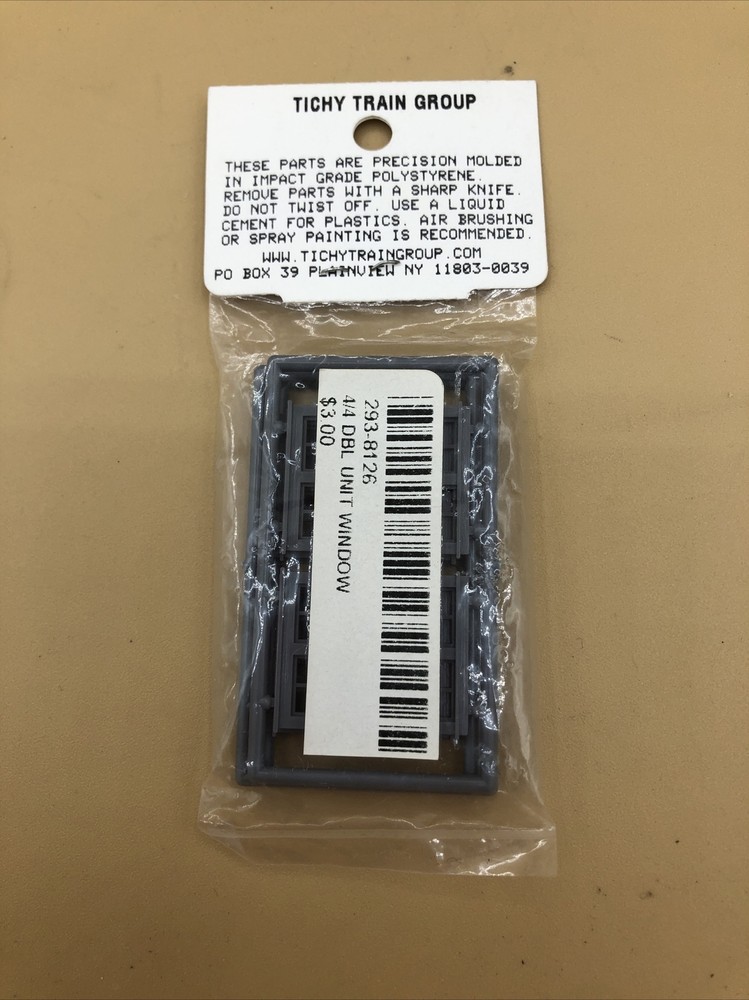 Tichy Train Group #8126 HO Windows - Double Unit Window pkg(6) - 4/4 Double