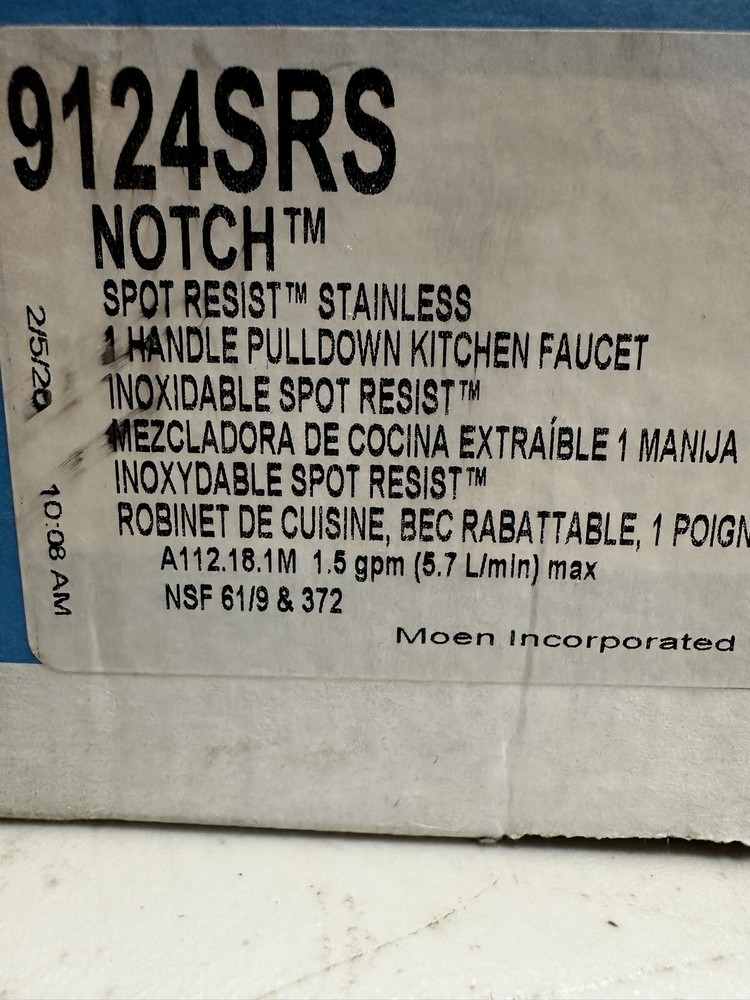 Moen Notch 1-Handle Pulldown Kitchen Faucet 9124SRS Stainless