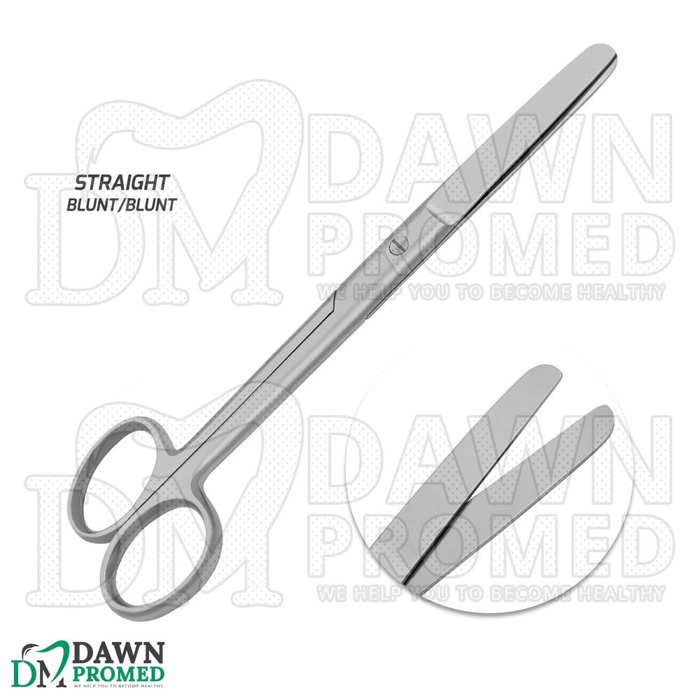 6 Pcs Operating Scissors 6.5" Straight & Curved Round Pattern Set German Grade