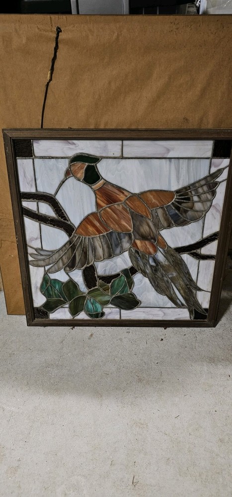 Framed Stained Glass Pheasant