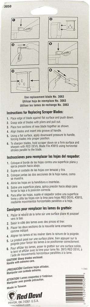 Red Devil 3050 Paint Scraper, 2.5", Cranberry