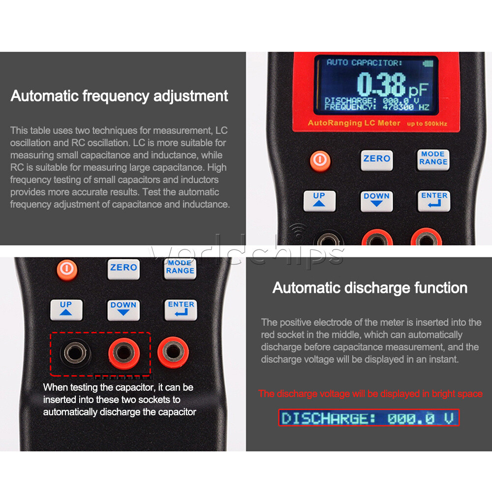 MLC500 High Precision Digital Auto Range Capacitance Inductance Meter Anti-burn