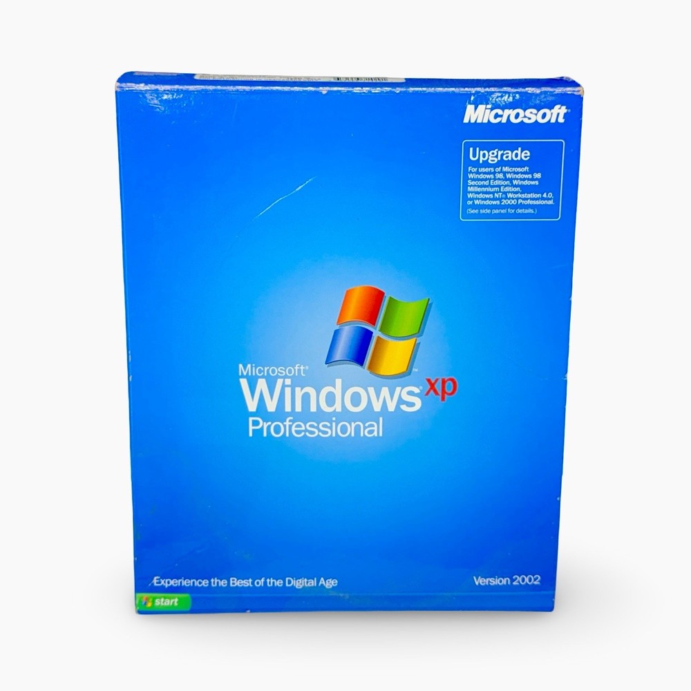 Microsoft Windows XP Professional 2002 Upgrade COMPLETE w/ Key Box Disc