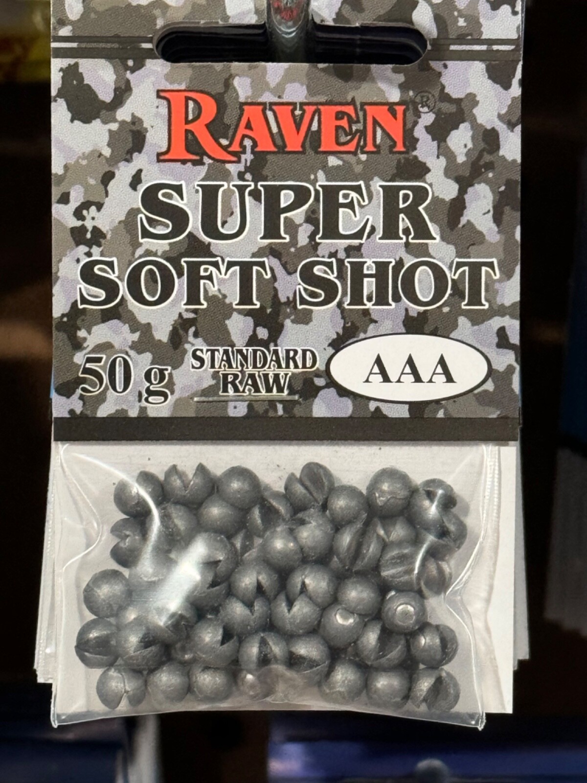 Raven Super Soft Lead Split Shot, Natural Raw,Size AAA, 50 Gram Pack