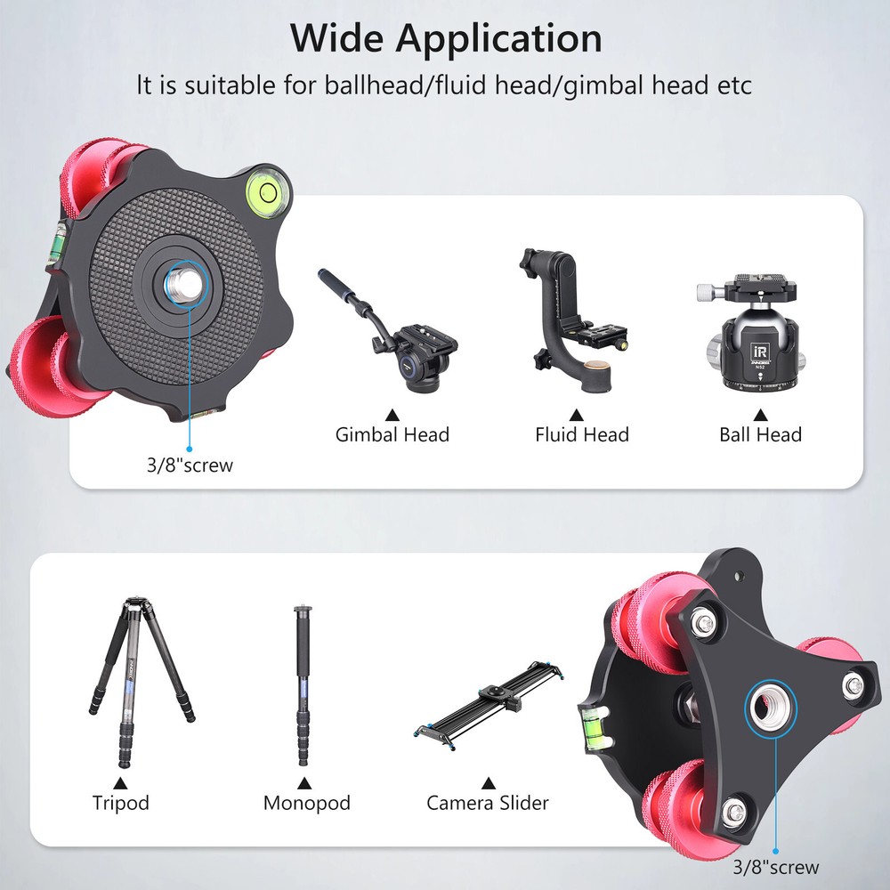 ARTCISE Tripod Leveling Base Camera Leveler, Bubble Level Aluminum Tripod Level