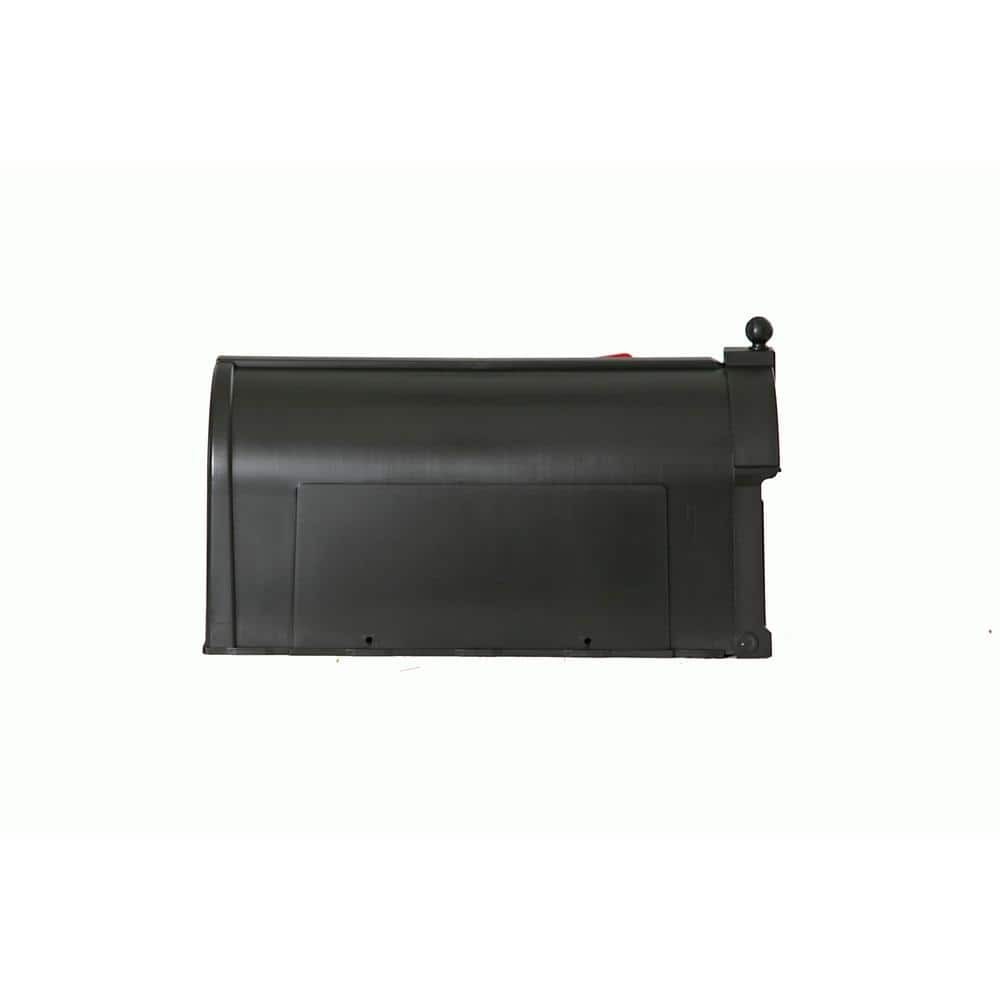 Postal Pro Post Mount Black Plastic Large Mailbox