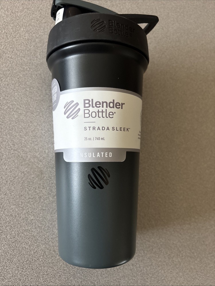 Blender Bottle Strada Sleek 25 Oz. Black Insulated Lockable