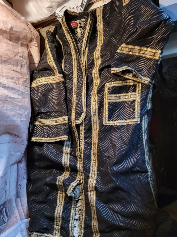 Arabic fur gold black robe