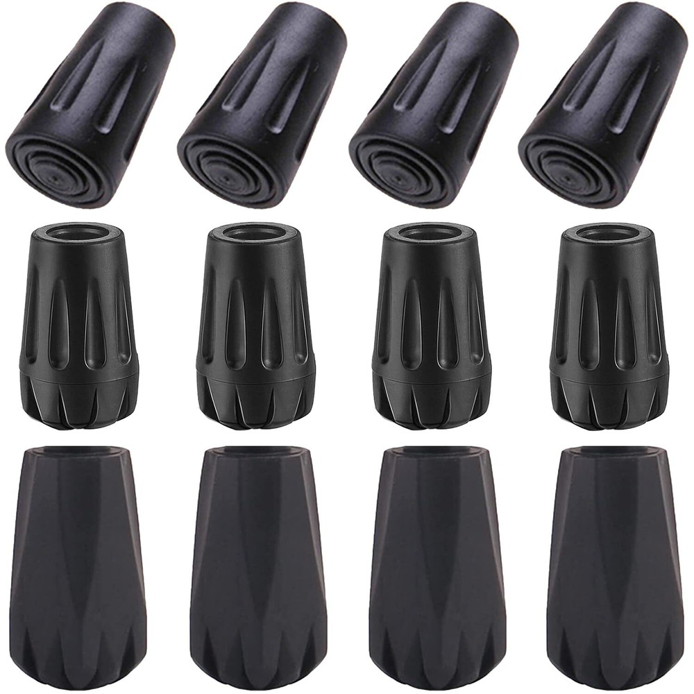 Trekking Pole Tip Accessories Set Extra Thick Rubber Tips Replacement Hiking
