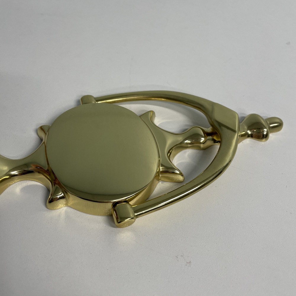 QCAA Solid Brass Door Knocker 7", Polished Brass 1 Pack Open Package