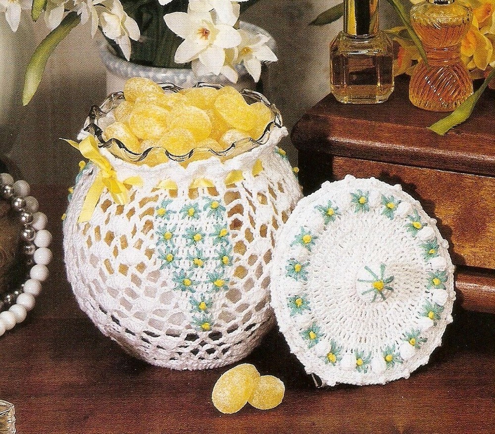 LOVELY Powder Jar/Decor/Crochet Pattern INSTRUCTIONS ONLY