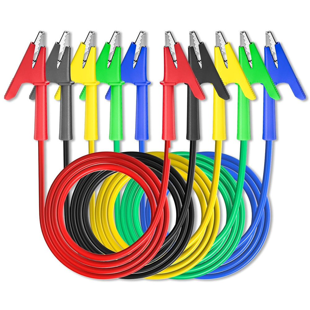 5PCS Alligator Clips Test Leads Dual Ended Copper Wire Cable