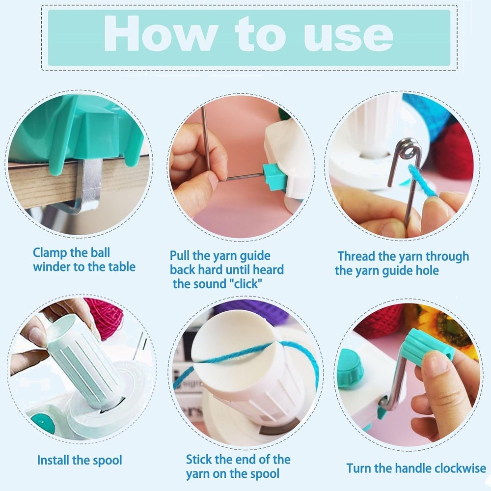 Compact Yarn Ball Winder with Easy Tabletop Clamp: Durable and User-Friendly