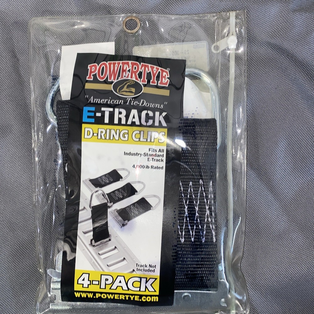 Powertye 29-3052 E-Track D-Ring Clips 4/Pk