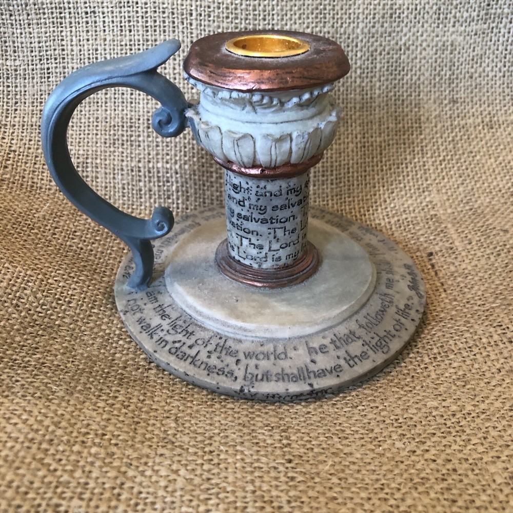 Scripture Candlestick Elegant Gray copper Nice Christmas gift