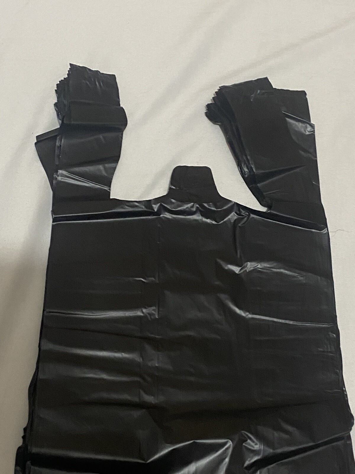 Black Italic Thank You Heavy-Duty Plastic Liquor Bag 8" x 20" x 4" .98 Mil