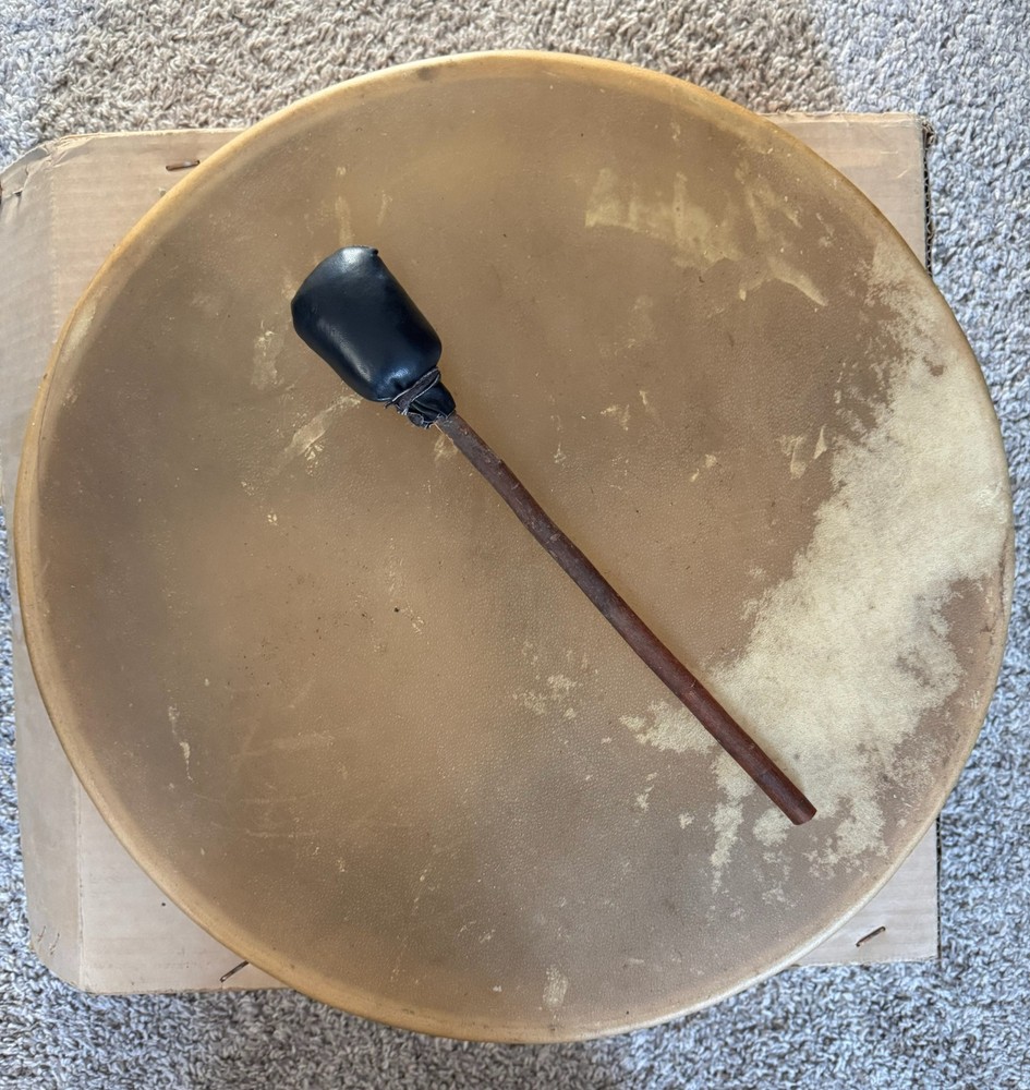 Native American Shamanic Drum - 18" Bison Hide Frame Drum