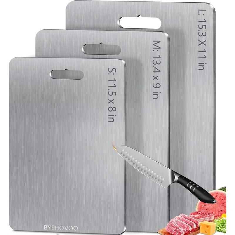 Titanium Cutting Board Set 3PCS Double Sided Lightweight Easy Clean Kitchen Tool