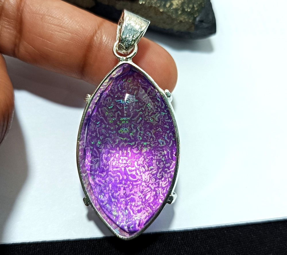 Multi-Color Natural 93.75 Ct Opal Doublet Pendant 925 Solid Silver Gemstone